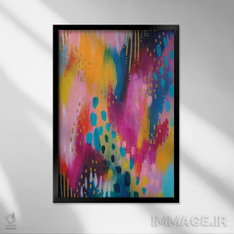 تابلو انتزاعی شماره ۲ اثر اتاوی - نمای قابدار مشکی