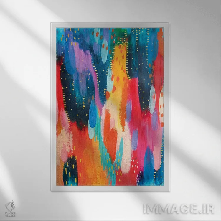 تابلو انتزاعی شماره ۴ اثر اتاوی - نمای قابدار سفید