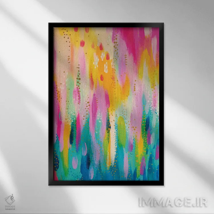 تابلو انتزاعی شماره ۹ اثر اتاوی - نمای قابدار مشکی