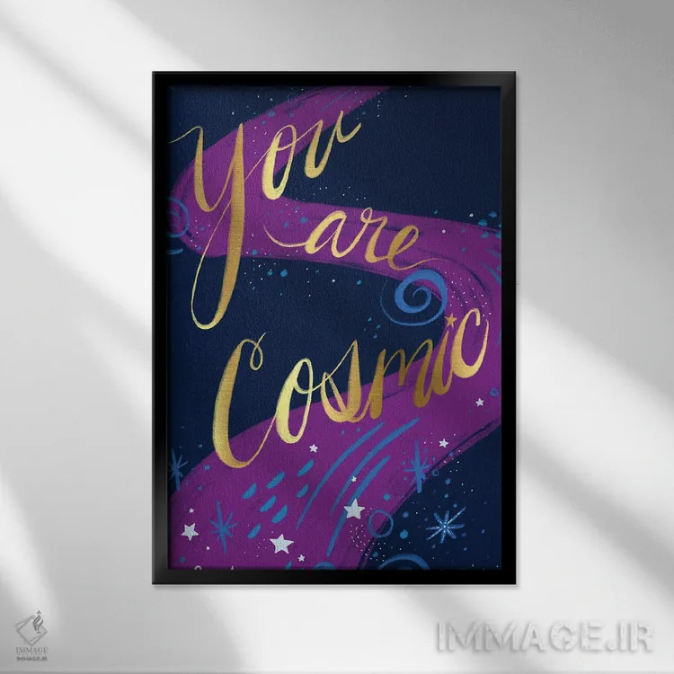 تابلو دکوراتیو تو کیهانی هستی اثر اتاوی - نمای قابدار مشکی