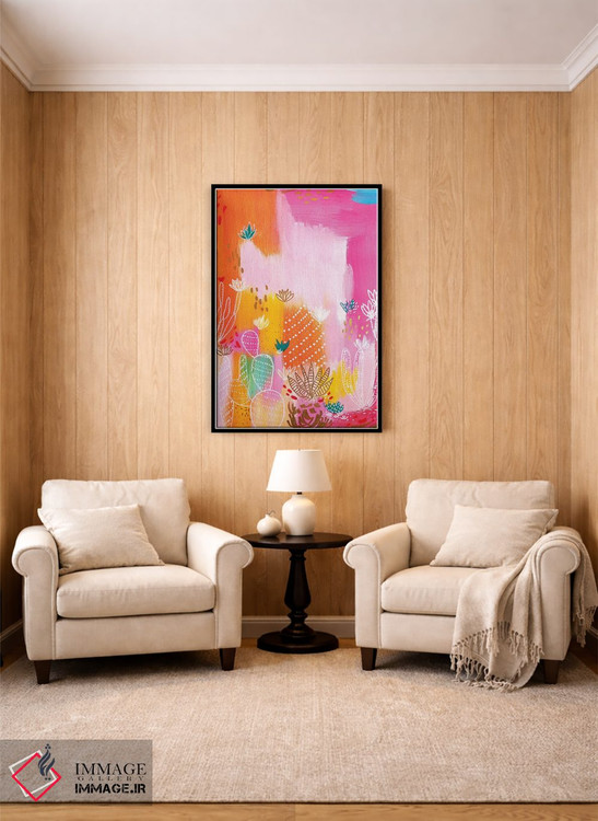 تابلو انتزاعی بیابان صورتی اثر اتاوی - D4B