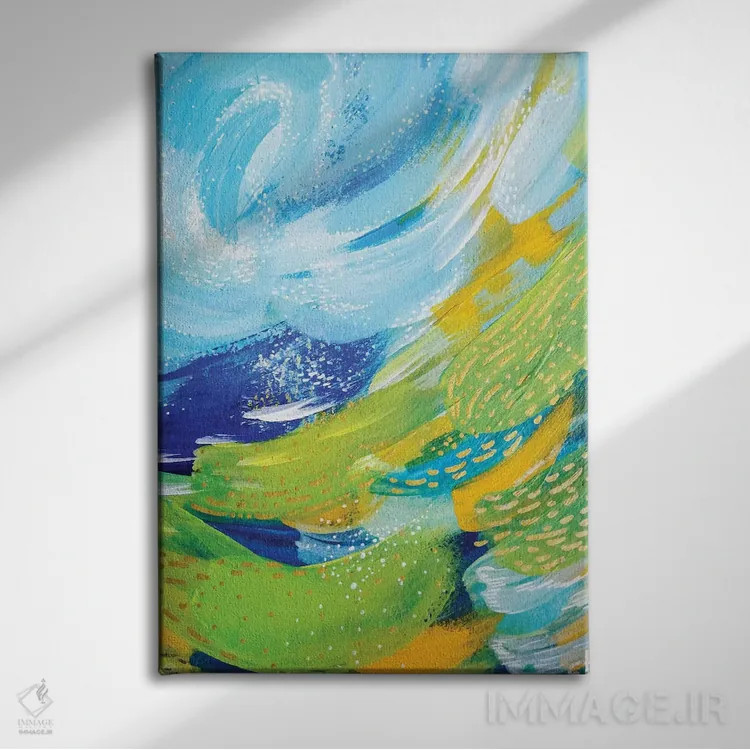 تابلو انتزاعی شماره ۷ اثر اتاوی - نمای روبهرو روی دیوار