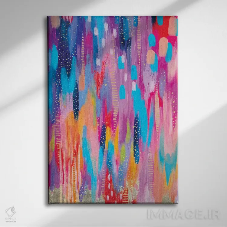 تابلو انتزاعی شماره ۵ اثر اتاوی - نمای روبهرو روی دیوار