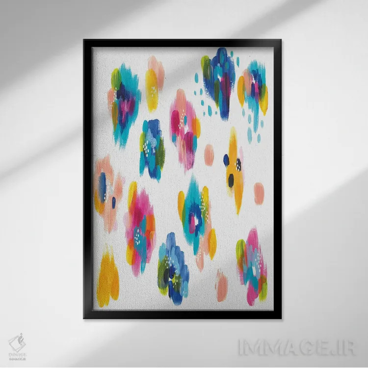 تابلو انتزاعی شماره ۶ اثر اتاوی - نمای قابدار مشکی