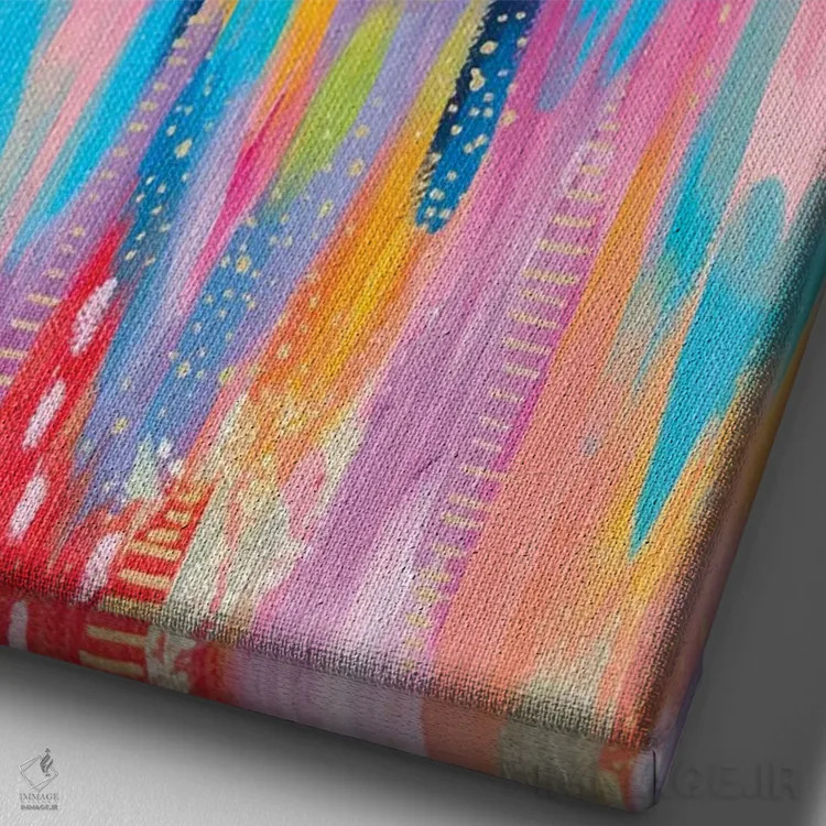 تابلو انتزاعی شماره ۵ اثر اتاوی - نمای نزدیک بافت بوم