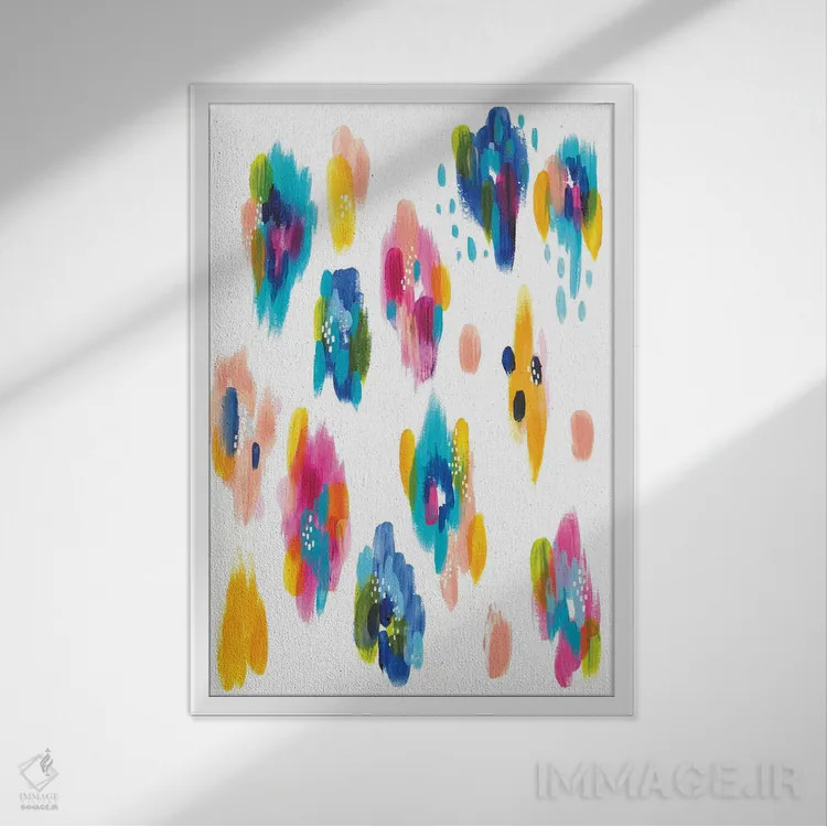 تابلو انتزاعی شماره ۶ اثر اتاوی - نمای قابدار سفید