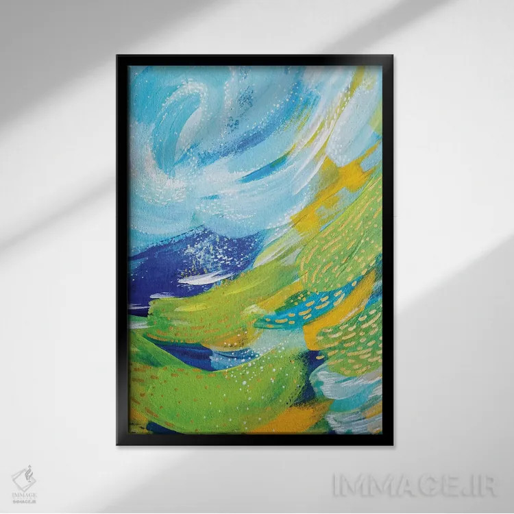 تابلو انتزاعی شماره ۷ اثر اتاوی - نمای قابدار مشکی