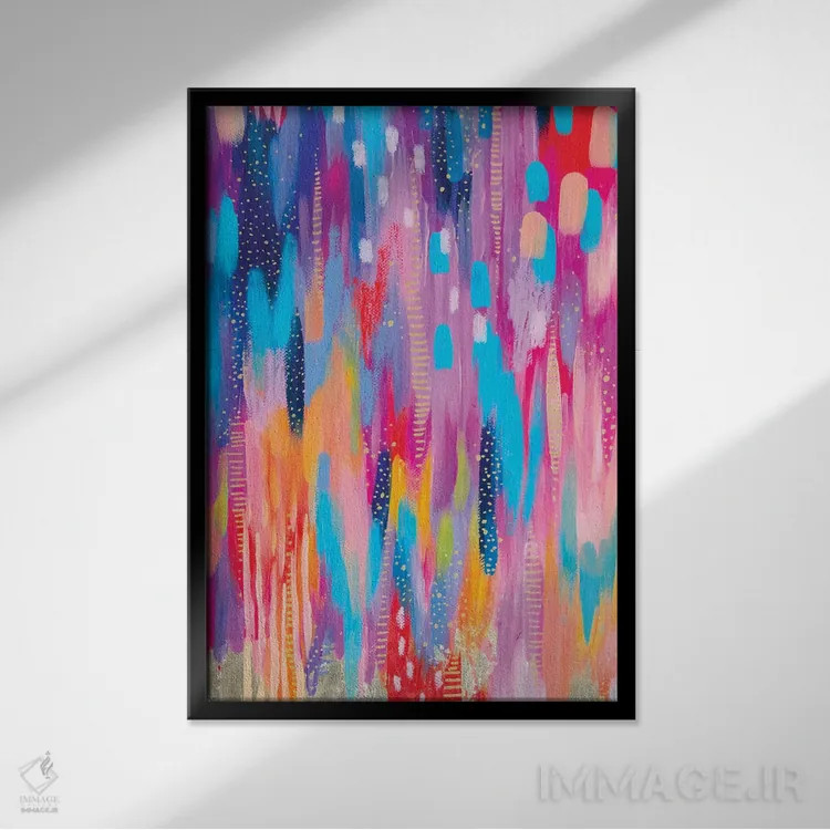 تابلو انتزاعی شماره ۵ اثر اتاوی - نمای قابدار مشکی