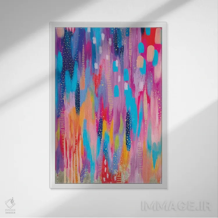 تابلو انتزاعی شماره ۵ اثر اتاوی - نمای قابدار سفید