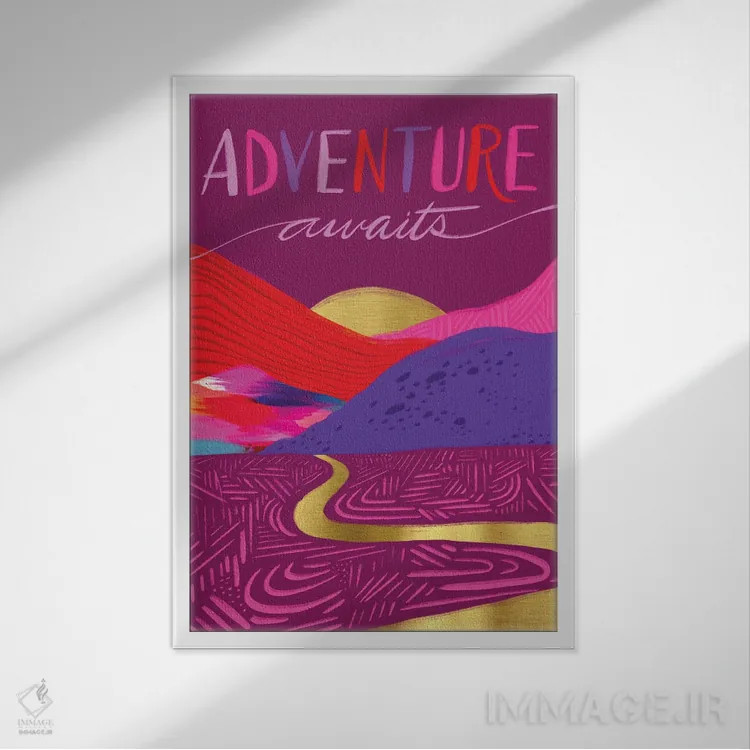 تابلو دکوراتیو ماجراجویی در انتظار است اثر اتاوی - نمای قابدار سفید