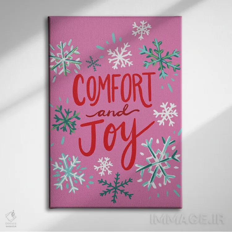 تابلو دکوراتیو آرامش و شادی اثر اتاوی - نمای روبهرو روی دیوار