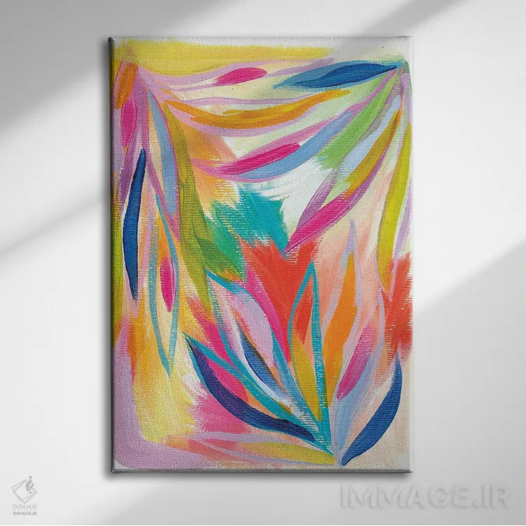 تابلو انتزاعی نخل پراکنده سوم اثر اتاوی - نمای روبهرو روی دیوار