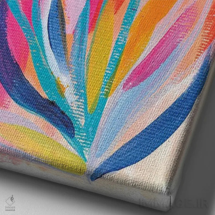 تابلو انتزاعی نخل پراکنده سوم اثر اتاوی - نمای نزدیک بافت بوم