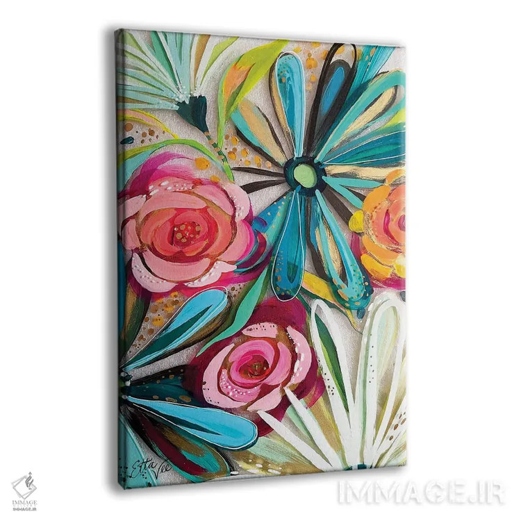 تابلو دکوراتیو گل ها روی شیشه II اثر اتاوی - نمای پرسپکتیو محصول