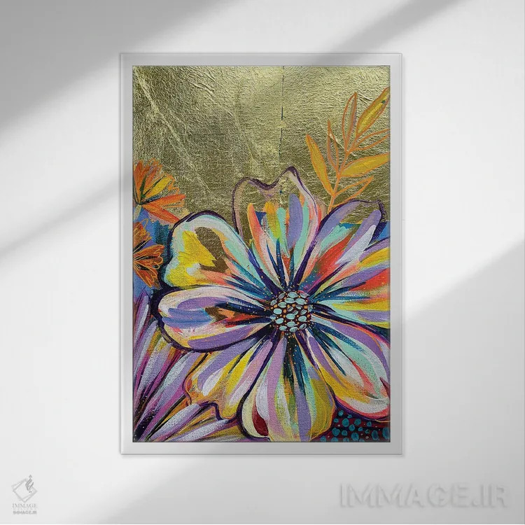 تابلو دکوراتیو باغ زراندود I اثر اتاوی - نمای قابدار سفید