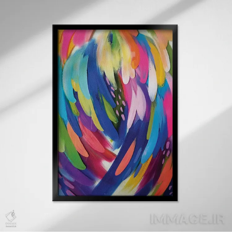 تابلو انتزاعی شماره ۱۰ اثر اتاوی - نمای قابدار مشکی