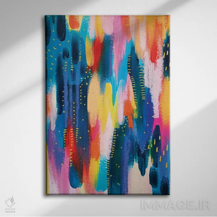 تابلو انتزاعی شماره ۸ اثر اتاوی - نمای روبهرو روی دیوار