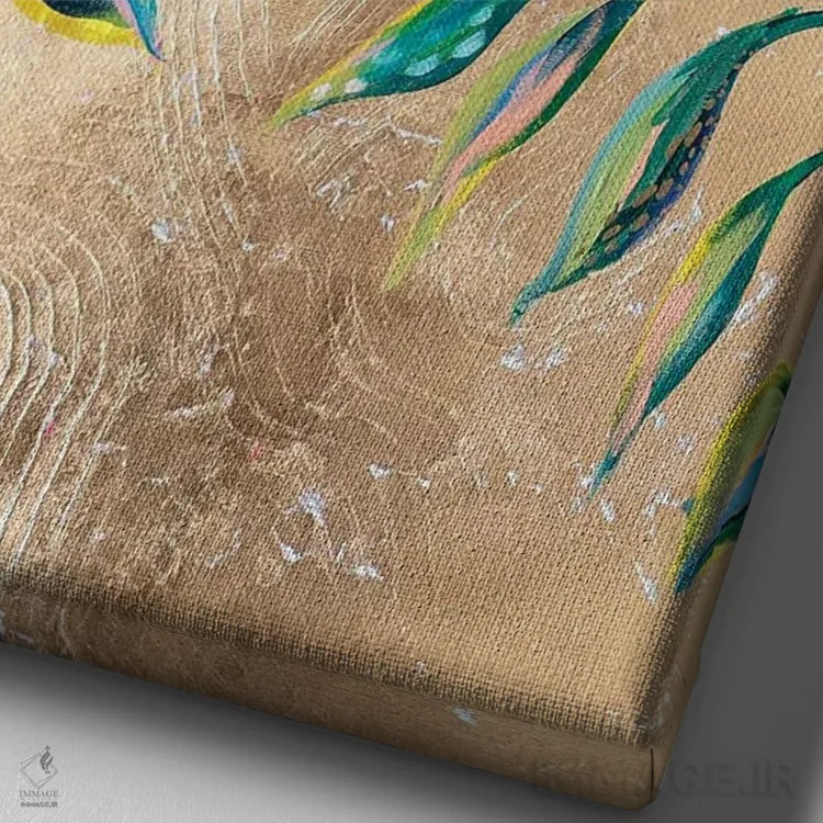 تابلو دکوراتیو لحظه ای آرام اثر اتاوی - نمای نزدیک بافت بوم