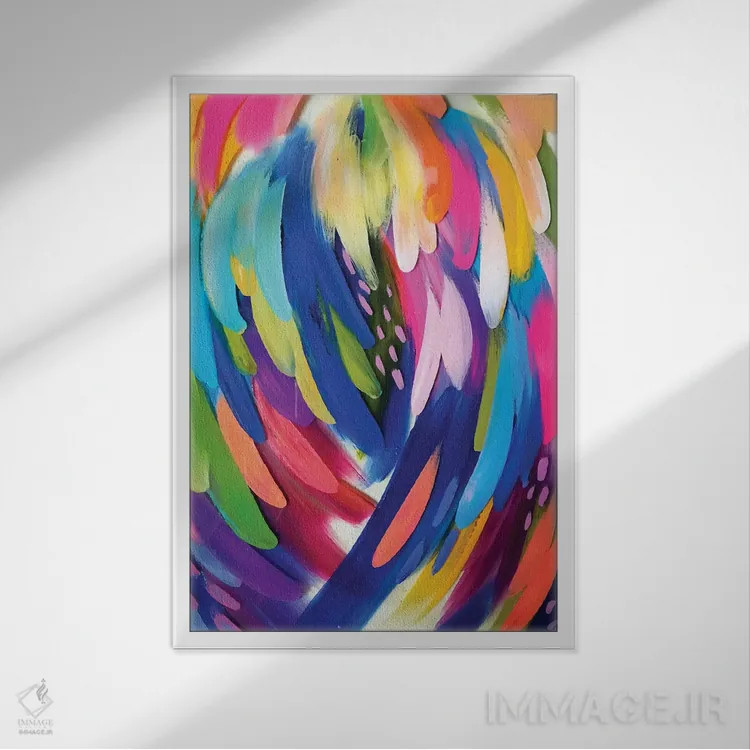 تابلو انتزاعی شماره ۱۰ اثر اتاوی - نمای قابدار سفید