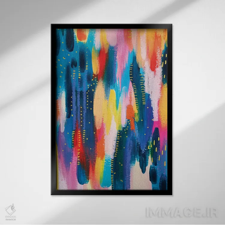 تابلو انتزاعی شماره ۸ اثر اتاوی - نمای قابدار مشکی