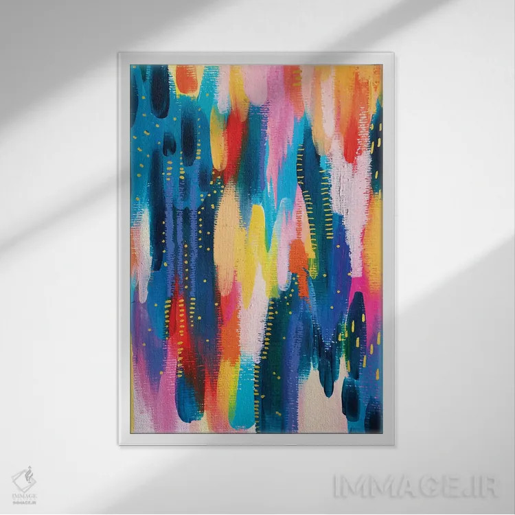 تابلو انتزاعی شماره ۸ اثر اتاوی - نمای قابدار سفید