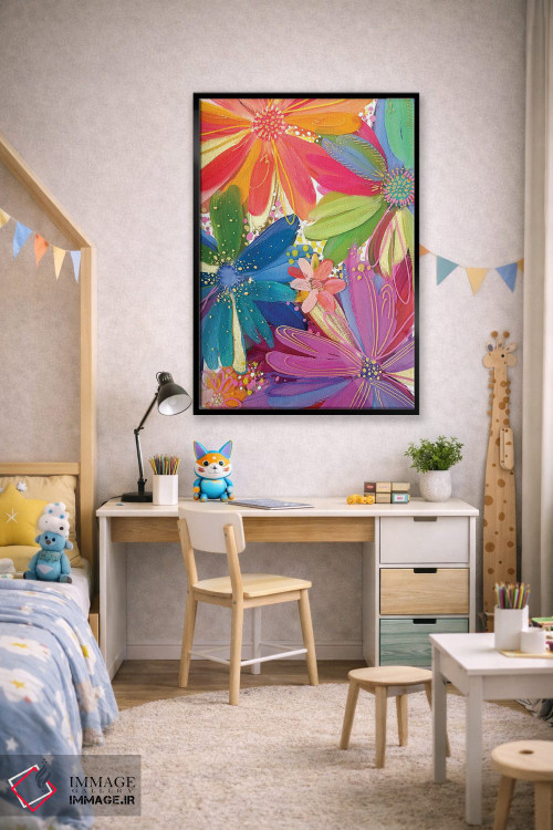 تابلو دکوراتیو گل ها روی شیشه I اثر اتاوی - D1B