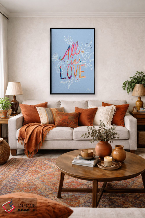 تابلو دکوراتیو همه چیز عشق است اثر اتاوی - D3B