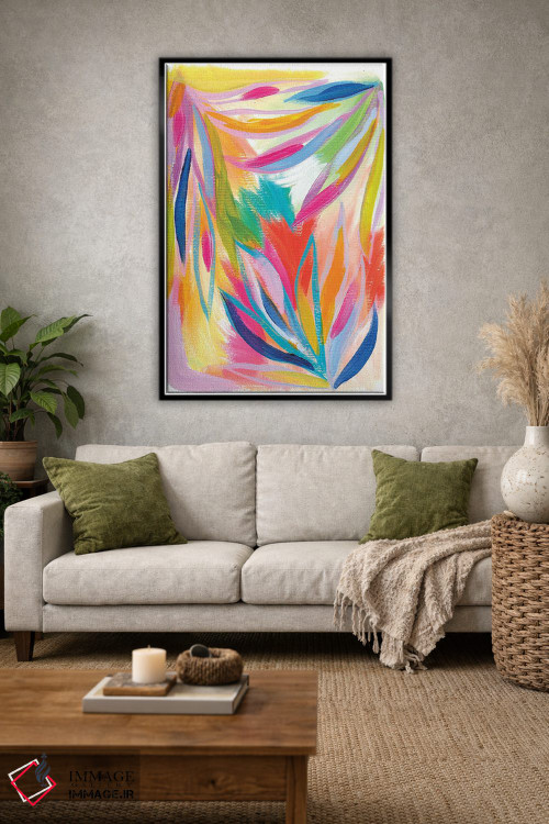 تابلو انتزاعی نخل پراکنده سوم اثر اتاوی - D2B