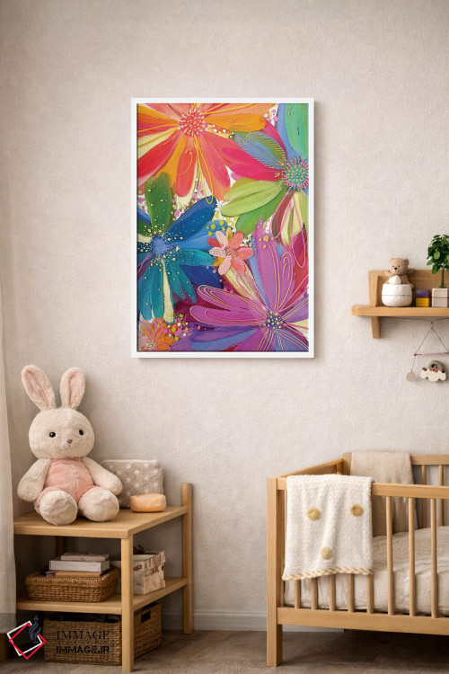 تابلو دکوراتیو گل ها روی شیشه I اثر اتاوی - D3W