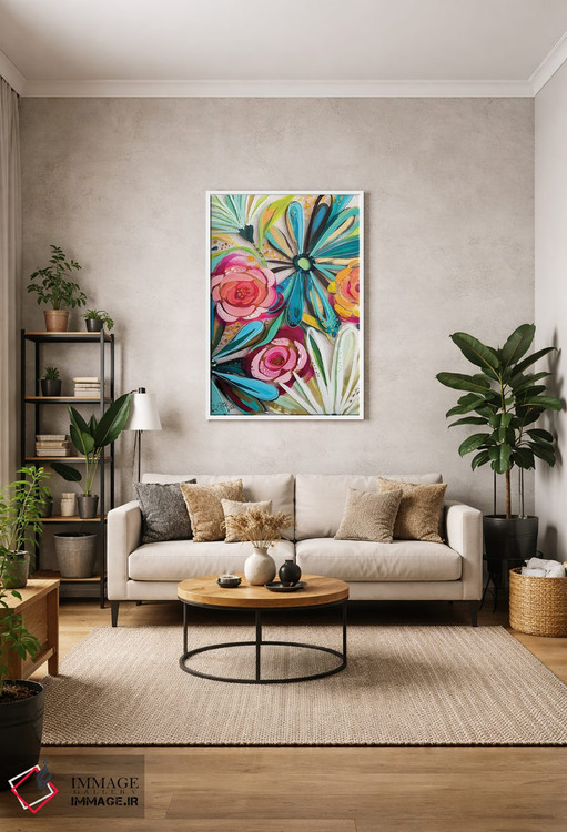 تابلو دکوراتیو گل ها روی شیشه II اثر اتاوی - D1W