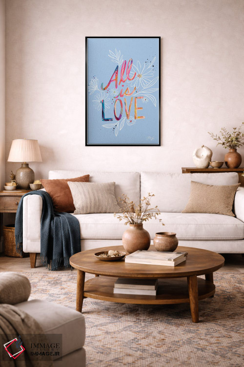 تابلو دکوراتیو همه چیز عشق است اثر اتاوی - D4B
