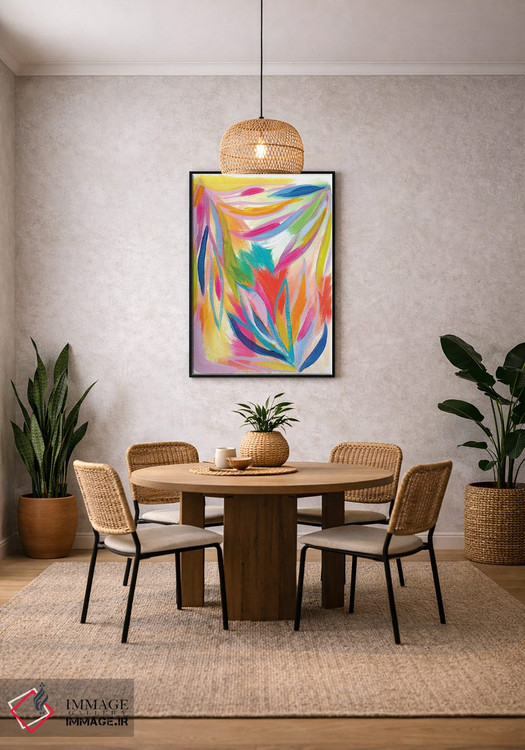 تابلو انتزاعی نخل پراکنده سوم اثر اتاوی - D6B