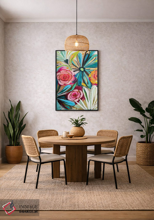 تابلو دکوراتیو گل ها روی شیشه II اثر اتاوی - D4B