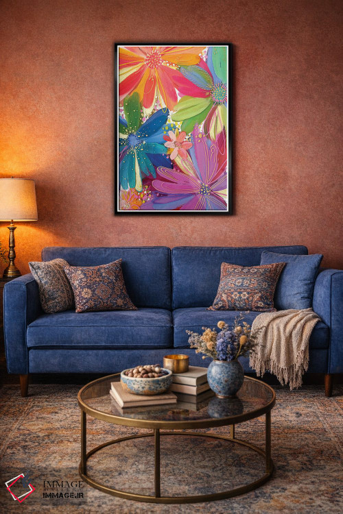 تابلو دکوراتیو گل ها روی شیشه I اثر اتاوی - D5B