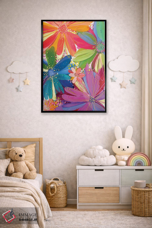 تابلو دکوراتیو گل ها روی شیشه I اثر اتاوی - D6B