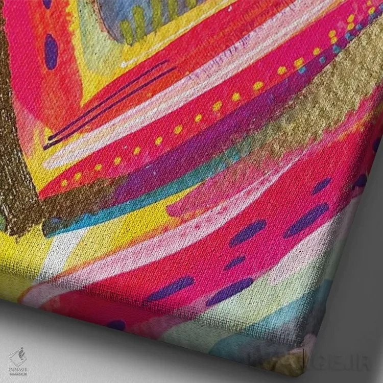 تابلو دکوراتیو قلب پرتوافشان III اثر اتاوی - نمای نزدیک بافت بوم