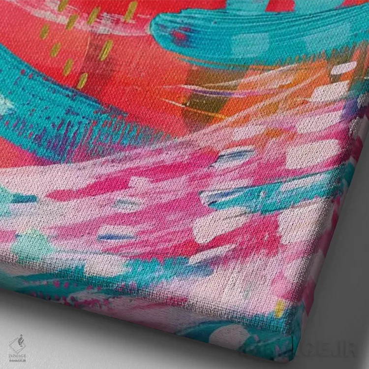 تابلو انتزاعی شماره ۱۳ اثر اتاوی - نمای نزدیک بافت بوم