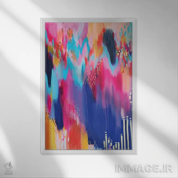 تابلو انتزاعی شماره ۱۴ اثر اتاوی - نمای قابدار سفید