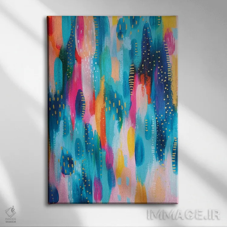 تابلو انتزاعی شماره ۱۷ اثر اتاوی - نمای روبهرو روی دیوار