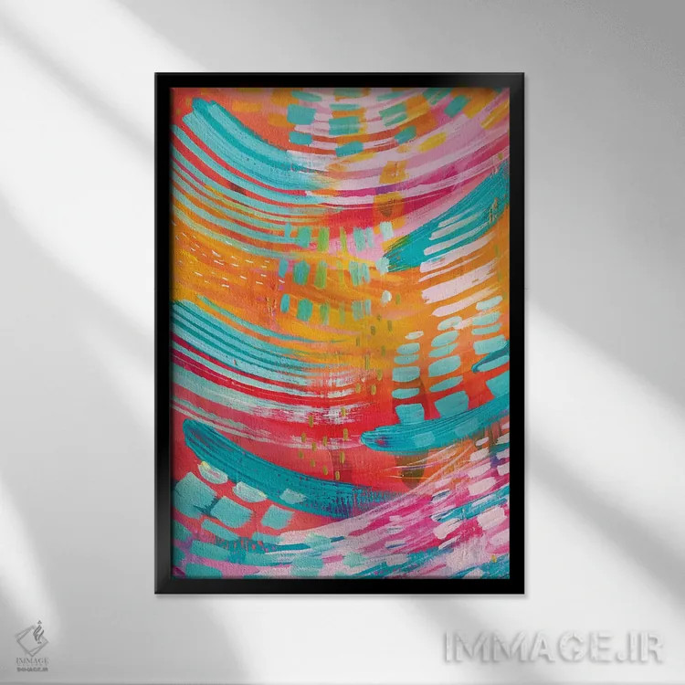 تابلو انتزاعی شماره ۱۳ اثر اتاوی - نمای قابدار مشکی