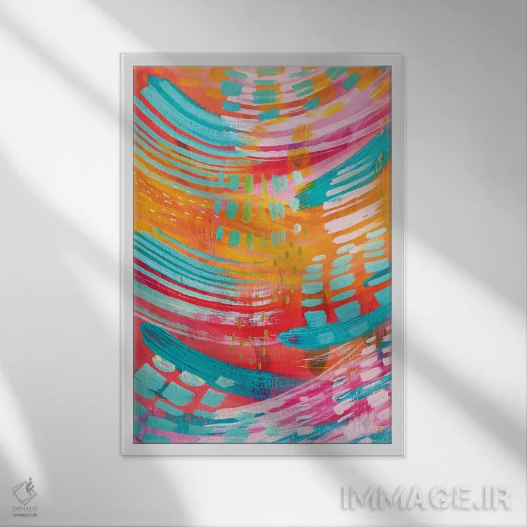 تابلو انتزاعی شماره ۱۳ اثر اتاوی - نمای قابدار سفید