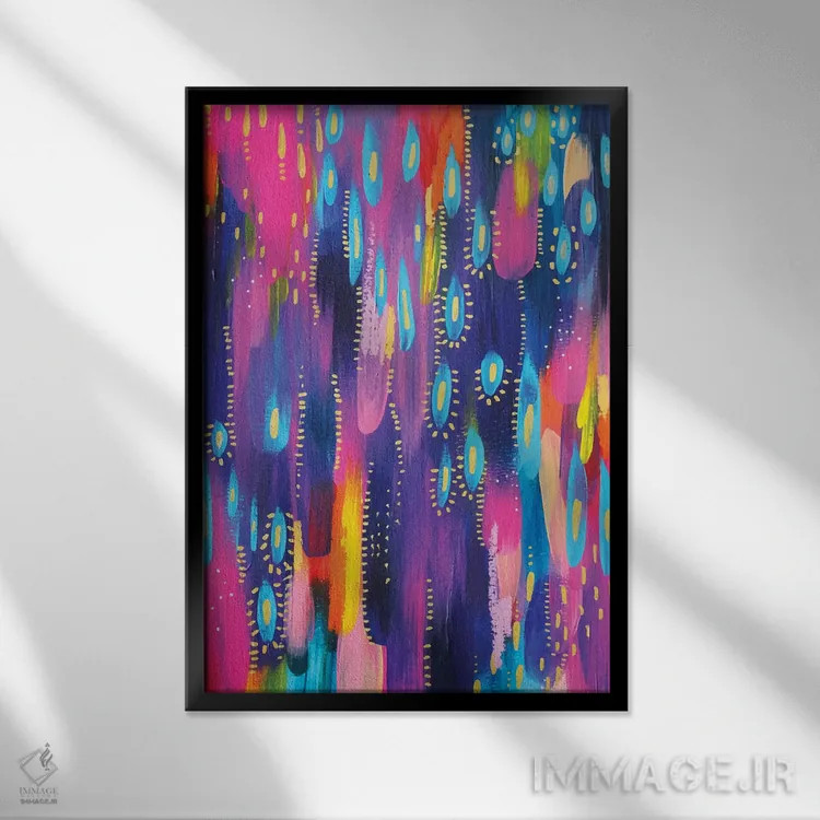 تابلو انتزاعی شماره ۱۵ اثر اتاوی - نمای قابدار مشکی