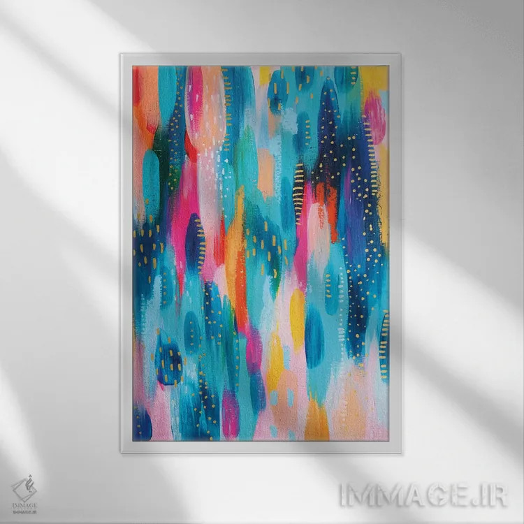 تابلو انتزاعی شماره ۱۷ اثر اتاوی - نمای قابدار سفید