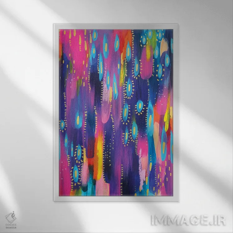 تابلو انتزاعی شماره ۱۵ اثر اتاوی - نمای قابدار سفید