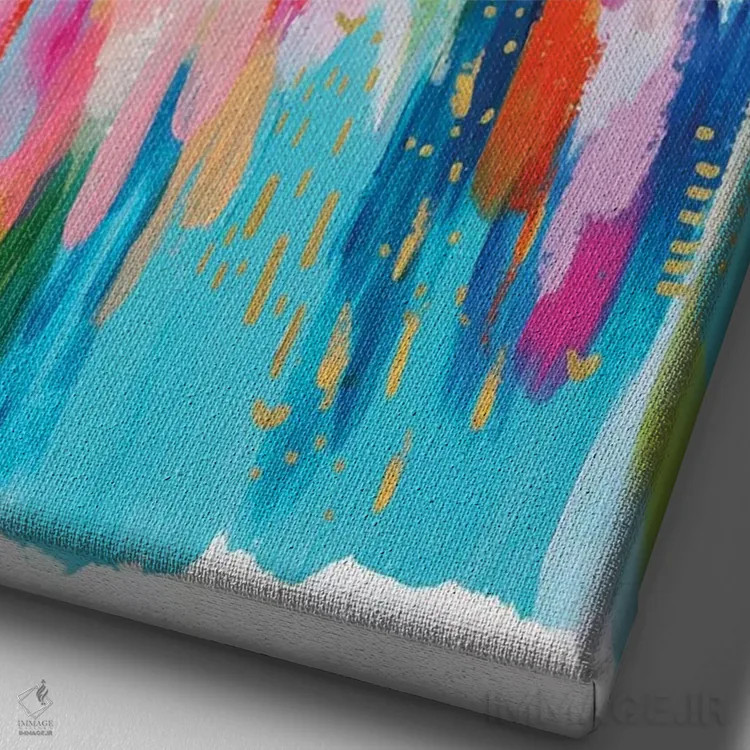 تابلو انتزاعی شماره ۱۶ اثر اتاوی - نمای نزدیک بافت بوم