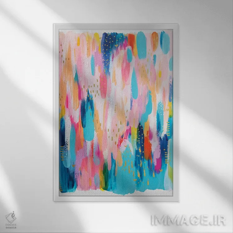 تابلو انتزاعی شماره ۱۶ اثر اتاوی - نمای قابدار سفید