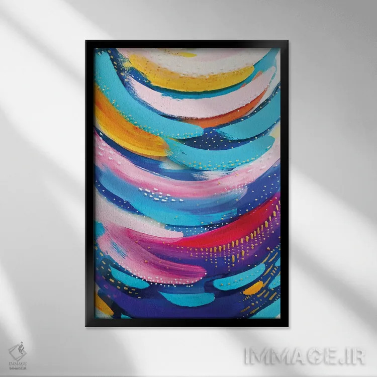 تابلو انتزاعی شماره ۲۰ اثر اتاوی - نمای قابدار مشکی