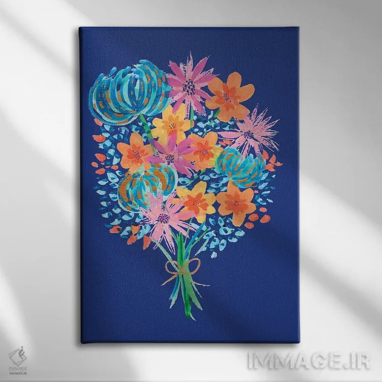 تابلو دکوراتیو دسته گل دوم اثر اتاوی - نمای روبهرو روی دیوار