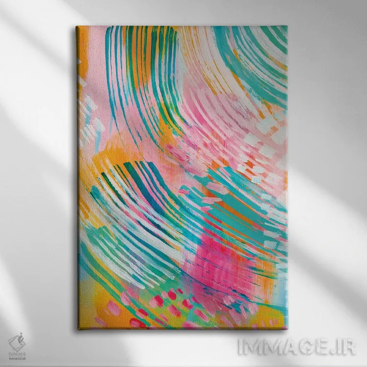 تابلو انتزاعی شماره ۳۲ اثر اتاوی - نمای روبهرو روی دیوار