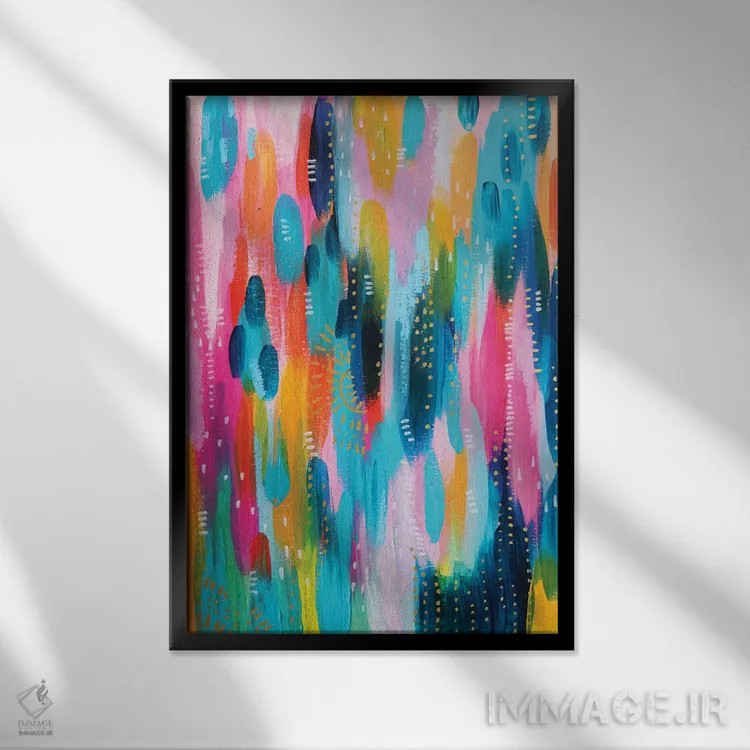 تابلو انتزاعی شماره ۲۷ اثر اتاوی - نمای قابدار مشکی